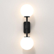 Astro Tacoma Twin Applique/Plafonnier - 230V - IP44 - bulbeux - verre blanc - noir mat SW1569676