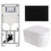Duravit Me by starck Toiletset - inbouwreservoir met UP320 spoelmachine - softclose zitting - zwart mat bedieningsplaat - rechthoekige knoppen - zwart mat SW1574301
