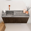 Mondiaz JOYA-DLUX Meuble de salle de bains 80cm - couleur Walnut - Vasque FAYE position Gauche Sans trou de robinet couleur Sombra SW1424725