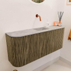 Mondiaz JOYA-DLUX 103.2cm toiletmeubel - ronding links en rechts kleur Dusk - Wastafel FAYE positie Midden Zonder kraangat kleur Glace. SW1423187