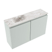 MONDIAZ TURE-DLUX 80cm toiletmeubel Greey. EDEN wastafel Glace positie links. Met 1 kraangat. SW1103398