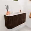 Mondiaz JOYA-DLUX 83.2cm toiletmeubel - ronding links en rechts kleur Walnut - Wastafel FAYE positie Midden 1 kraangat kleur Meli. SW1424447