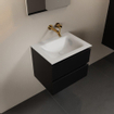 Mondiaz AIVY Ensemble de meuble - 60x45x50cm - 0 trous de robinet - 1 vasque Talc Solid surface - Centre - 2 tiroirs - avec miroir - MDF Urban SW892207