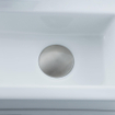 FugaFlow Eccelente Pietra Ensemble de fontaine - 37,5x18,5x9cm - céramique - trou de robinet à gauche - robinet de fontaine en inox brossé - bouchon de vidange - siphon abaissé - Blanc brillant SW1469031