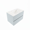 Mondiaz VICA-DLUX ensemble de meuble de salle de bain - 70cm - meuble sous-vasque argile - 2 tiroirs - lavabo encastré nuage milieu - sans trous de robinet - version haute 60cm - ostra SW1087108