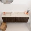 Mondiaz JOYA-DLUX 100cm toiletmeubel - kleur Walnut - Wastafel FAYE positie Links 1 kraangat kleur Frappe. SW1422310