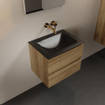 Mondiaz AIVY Ensemble de meuble - 60x45x50cm - 0 trous de robinet - 1 vasque Urban Solid surface - Centre - 2 tiroirs - avec miroir - Melamine Chai SW892324