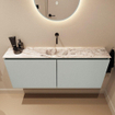 MONDIAZ TURE-DLUX Meuble de toilette 120cm Greey. Lavabo EDEN Glace position centrale. Sans trou de robinet. SW1103315