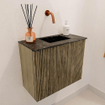 Mondiaz JOYA-DLUX 50cm toiletmeubel - kleur Dusk - Wastafel FAYE positie Rechts Zonder kraangat kleur Lava. SW1423196