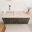 Mondiaz JOYA-DLUX 80cm meuble de toilette - couleur Shadow - Vasque FAYE position Gauche Sans trou de robinet couleur Frappe. SW1422712