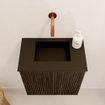 Mondiaz JOYA 40cm meuble de salle de bains - couleur Walnut - Vasque FAYE position Milieu Sans trou de robinet couleur Urban. SW1421331