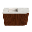 Mondiaz JOYA-DLUX Meuble de toilette 61,6cm - arrondi droite couleur Ruby - Vasque FAYE position Gauche 1 trou de robinet couleur Ostra. SW1423790