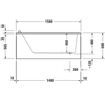 Duravit Starck kunststof inbouwbad acryl rechthoekig 150x75x46cm wit 0297570