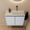 MONDIAZ TURE-DLUX Meuble de toilettes 60cm Clay. Lavabo EDEN Opalo position droite. Sans trou de robinet. SW1104277