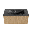 MONDIAZ KURVE-DLUX 90cm Meuble salle de bain - couleur Oak - 1 tiroir - vasque BIG SMALL centre - 1 trou de robinet - couleur Lava SW1138108