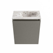 MONDIAZ TURE-DLUX 40cm toiletmeubel Smoke. EDEN wastafel Glace positie rechts. Zonder kraangat. SW1103556