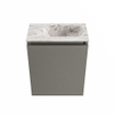 MONDIAZ TURE-DLUX Meuble toilette - 40cm - Smoke - EDEN - vasque Glace - position droite - sans trou de robinet SW1103556