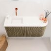 Mondiaz JOYA 81.6cm toiletmeubel - ronding rechts kleur Dusk - Wastafel FAYE positie Links Zonder kraangat kleur Talc. SW1421677