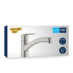 GROHE Start Robinet de cuisine - bec pivotant/extractible - inox brossé SW863205