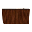 Mondiaz JOYA-DLUX Meuble de salle de bains - 71,6cm - arrondi gauche couleur Ruby - Vasque FAYE position Droite 1 trou de robinet couleur Frappe SW1423555