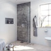 Saniclass Bellini Inloopdouche - draaibaar deel - 30x200cm - 8mm veiligheidsglas - anti kalk - chroom SW208806