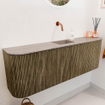 Mondiaz JOYA-DLUX Meuble de salle de bains 123,2cm - arrondis gauche et droite couleur Dusk - Vasque FAYE position Milieu Sans trou de robinet couleur Saba SW1426114