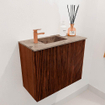 Mondiaz JOYA-DLUX 50cm meuble de salle de bains WC - couleur Ruby - Vasque FAYE position Gauche 1 trou de robinet couleur Arena. SW1425268