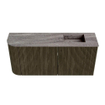 Mondiaz JOYA-DLUX Meuble de toilette 91,6cm - arrondi gauche couleur Shadow - Vasque FAYE position Droite 1 trou de robinet couleur Oza SW1425069