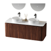 Saniclass Terra Badmeubelset - 120cm - 2 lades - afgeronde hoeken - topblad solid surface - kastanje (walnoot) SW1426285