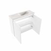 MONDIAZ TURE-DLUX Meuble toilette - 60cm - Talc - EDEN - vasque Ostra - position droite - 1 trou de robinet SW1104651