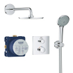 GROHE Grohtherm Perfect Ensemble de douche pluie - pomme de douche 21cm - douchette 2 fonctions ronde 11cm - chrome SW236928