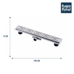 FugaFlow Anta caniveau de douche salle de bain - 70cm - complet - grille - flasque de sol - drain de douche - inox SW721300