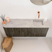 Mondiaz JOYA-DLUX 101.6cm toiletmeubel - ronding links kleur Shadow - Wastafel FAYE positie Rechts Zonder kraangat kleur Glace. SW1422795