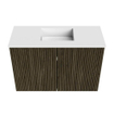 Mondiaz JOYA 60cm toiletmeubel - kleur Shadow - Wastafel FAYE positie Midden 1 kraangat kleur Talc. SW1421399