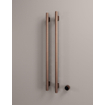 Hotbath &MORE Radiateur sèche-serviettes - 38x115cm - rond - 2 barres - vertical - avec interrupteur - laiton brossé PVD SW1245710