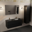 Mondiaz AIVY Ensemble de meuble - 120x45x50cm - 2 trous de robinet - 2 vasques Urban Solid surface - Gauche et droite - 2 tiroirs - avec miroir - MDF Urban SW892296
