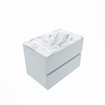 Mondiaz VICA-DLUX Ensemble de meuble de salle de bain - 70cm - meuble sous-vasque argile - 2 tiroirs - lavabo encastré nuage milieu - 1 trou de robinet - version haute 60cm - glace SW1088144