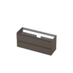 INK Wastafelonderkast - 120x40x52cm - 2 lades - greeploos - MDF lak - Mat taupe SW21275