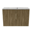 Mondiaz JOYA-DLUX 60cm toiletmeubel - kleur Dusk - Wastafel FAYE positie Links 1 kraangat kleur Glace. SW1423136