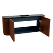 Mondiaz JOYA-DLUX 103.2cm toiletmeubel - ronding links en rechts kleur Ruby - Wastafel FAYE positie Midden 1 kraangat kleur Lava. SW1423679
