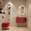 MONDIAZ TURE-DLUX Meuble toilette - 80cm - Fire - EDEN - vasque Opalo - position droite - sans trou de robinet SW1104312