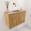 Mondiaz JOYA-DLUX 60cm meuble de salle de bains WC - couleur Oak - Vasque FAYE position Milieu Sans trou de robinet couleur Saba. SW1424155