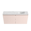 MONDIAZ TURE-DLUX Meuble toilette - 100cm - Rosee - EDEN - vasque Opalo - position droite - 1 trou de robinet SW1104503