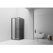 Aloni Inslide Cabine de douche - 90x90x200cm - verre fumé - verre de sécurité - 6mm - réversible - noir mat SW1418694