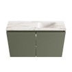 MONDIAZ TURE-DLUX Meuble de WC 80 cm Army. EDEN lavabo Frappe position droite. Sans trou de robinet. SW1102656