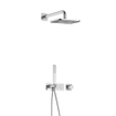 Hotbath Gal Complete doucheset inbouw - thermostatisch - 2 pushbuttons - 35cm wandarm - 22cm vierkante hoofddouche - staafhanddouche - chroom SW656375