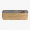 Mondiaz CIRO-DLUX Badkamermeubelset - 170x45x50cm - Solid surface wastafel Oza - 1 wasbak Rechts - 1 kraangat - 4 lades - Oak SW1531143