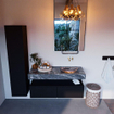 Mondiaz ALAN-DLUX Ensemble de meuble - 120cm - meuble Urban mat - 2 tiroirs - Lavabo Cloud Lava suspendu - vasque Droite - 0 trous de robinet SW808066