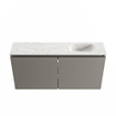 MONDIAZ TURE-DLUX Meuble toilette - 100cm - Smoke - EDEN - vasque Ostra - position droite - 1 trou de robinet SW1105133