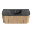 MONDIAZ KURVE-DLUX 110cm Meuble salle de bain avec module 25 G et D - couleur Oak - 1 tiroir - 2 portes - vasque CLOUD centre - sans trou de robinet - couleur Lava SW1138126